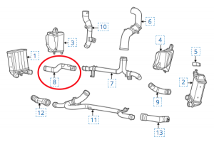 FIAT 500 Intercooler - Charge Air Cooler Inlet Hose Right 